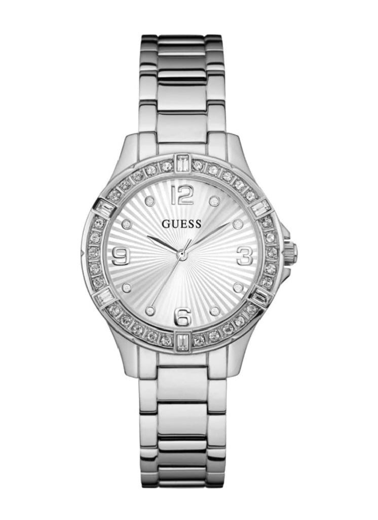 Crystal Silver-Tone Stainless Steel Watch