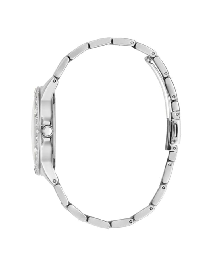 Crystal Silver-Tone Stainless Steel Watch