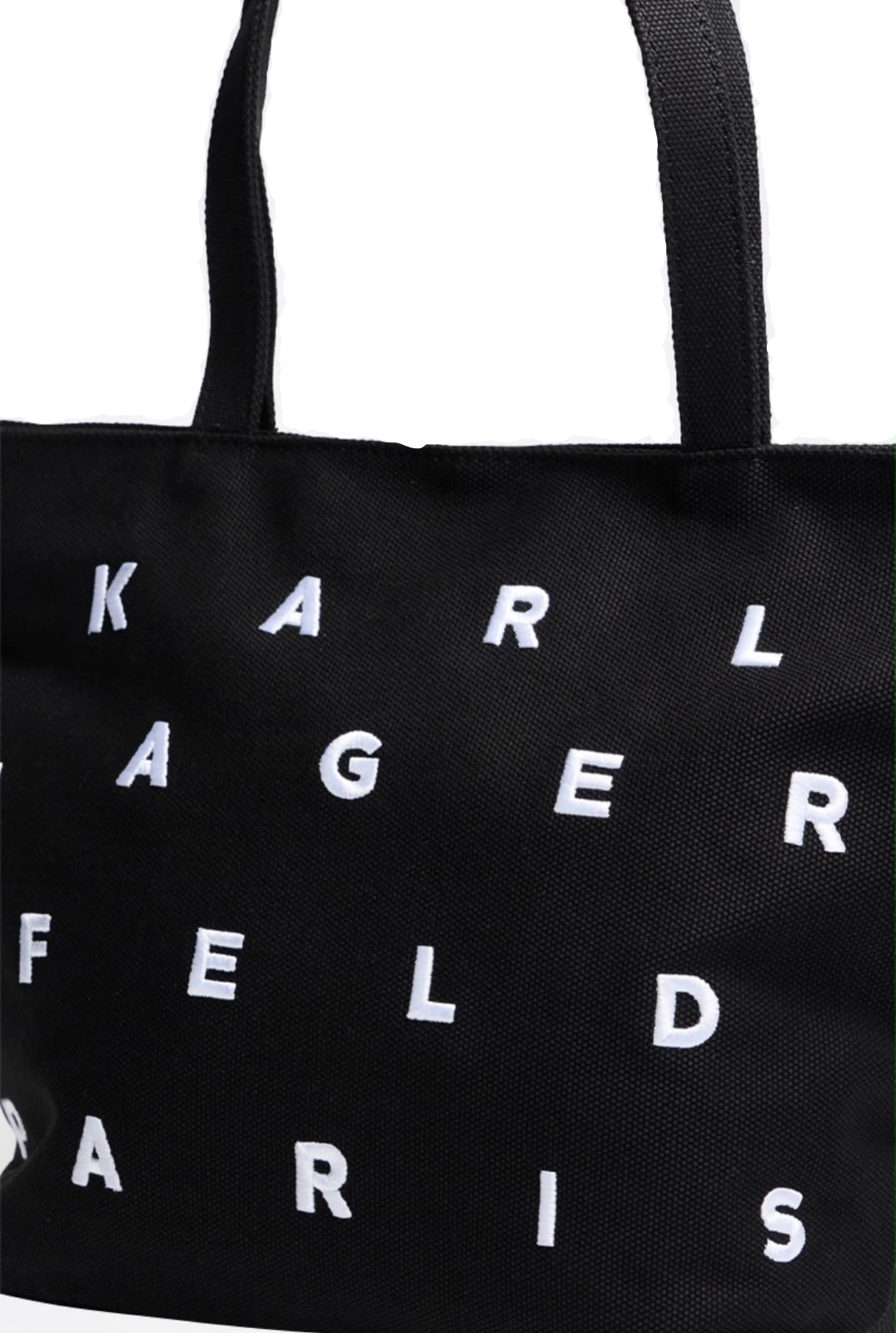 Logo Lettering Black Canvas Tote Bag