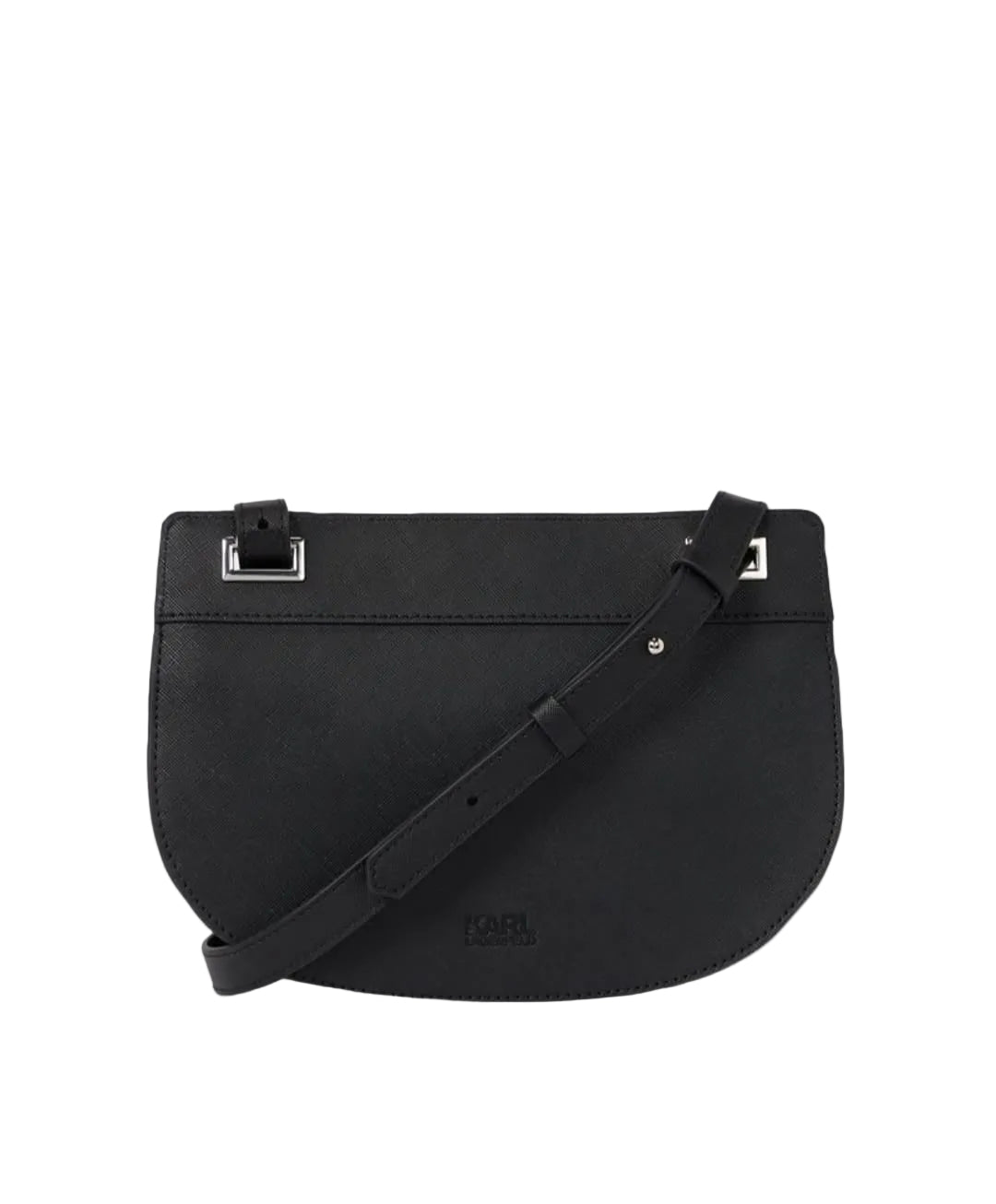 Layered Flap Shoulder Bag - Black