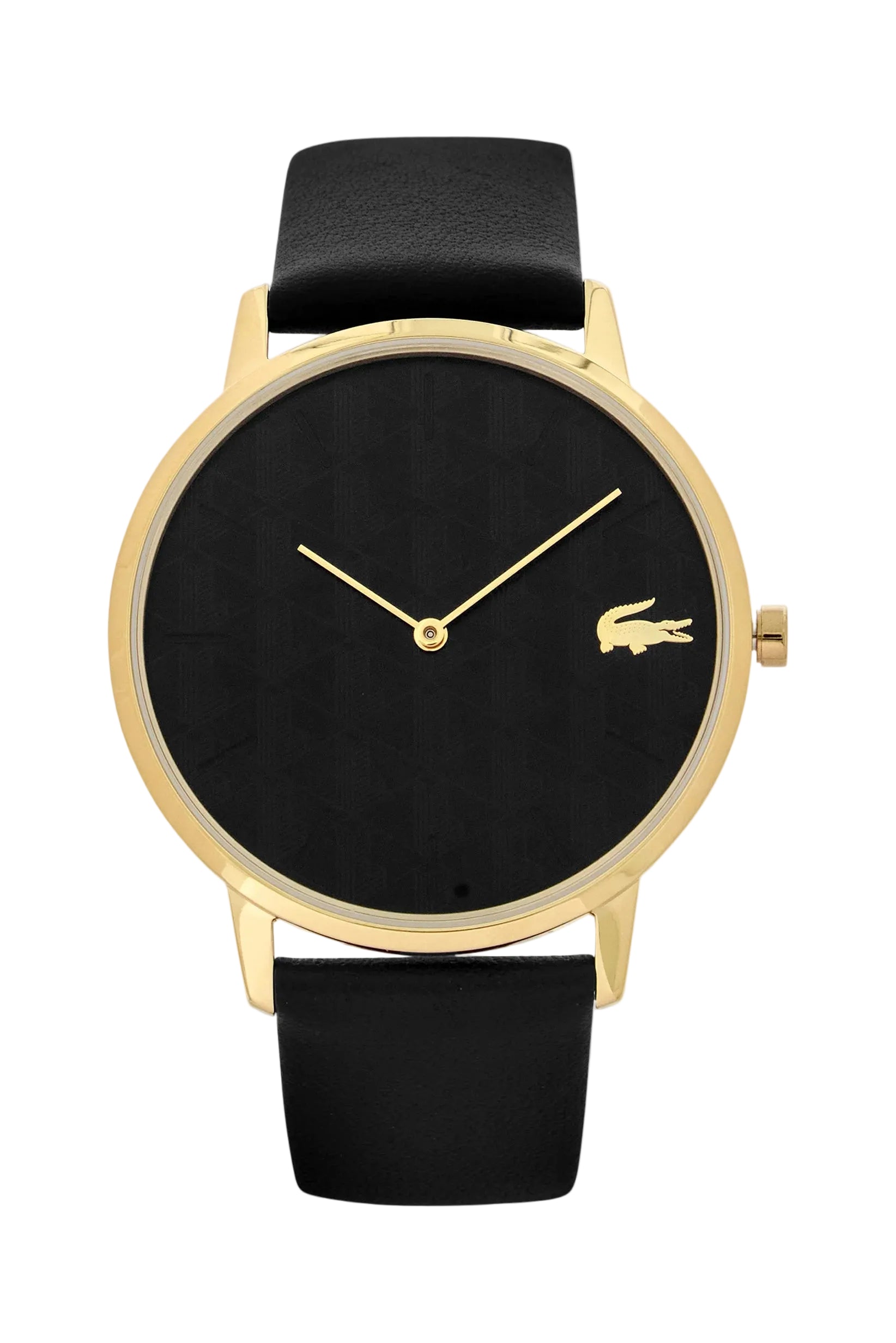 Moon Black Leather Watch