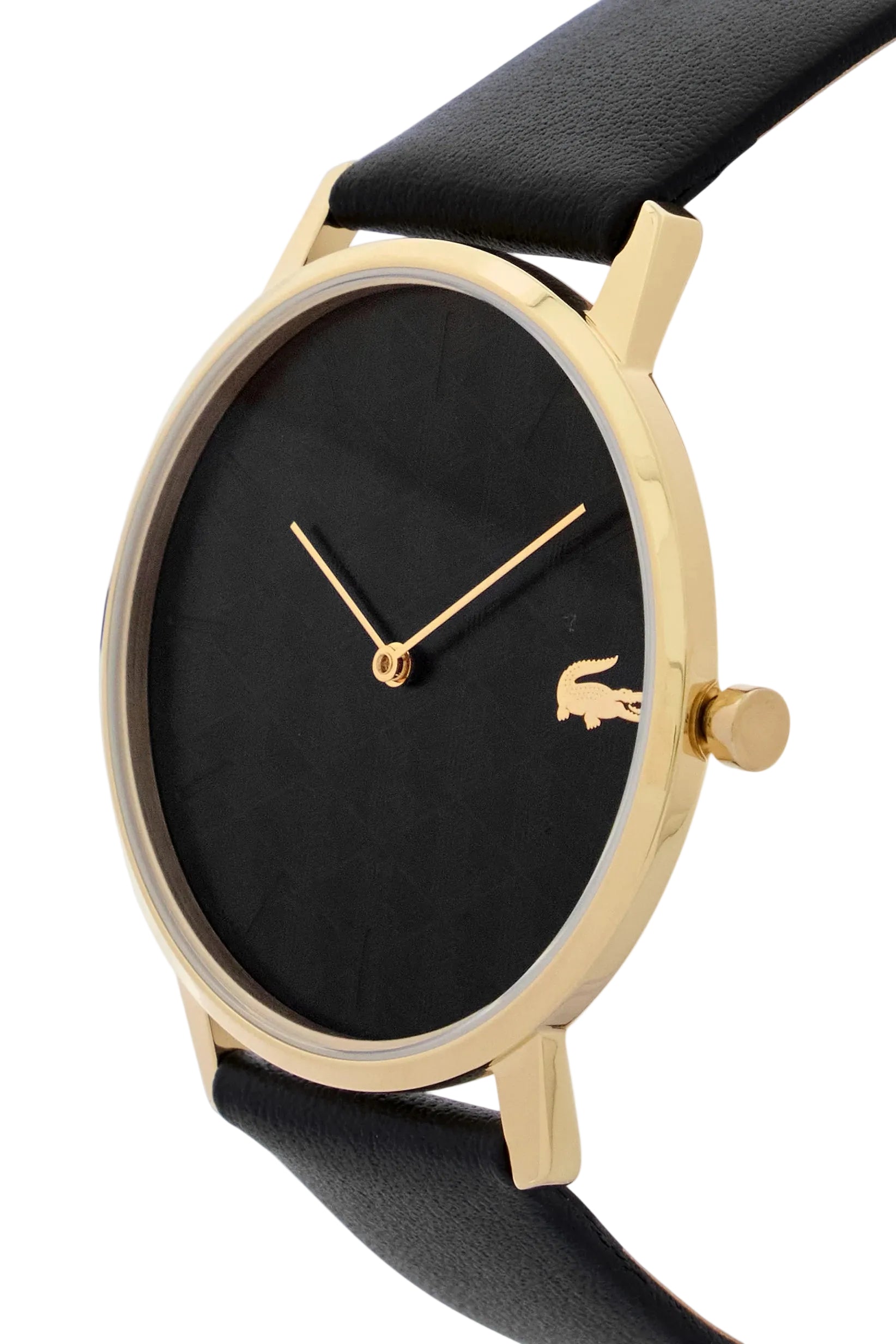 Moon Black Leather Watch