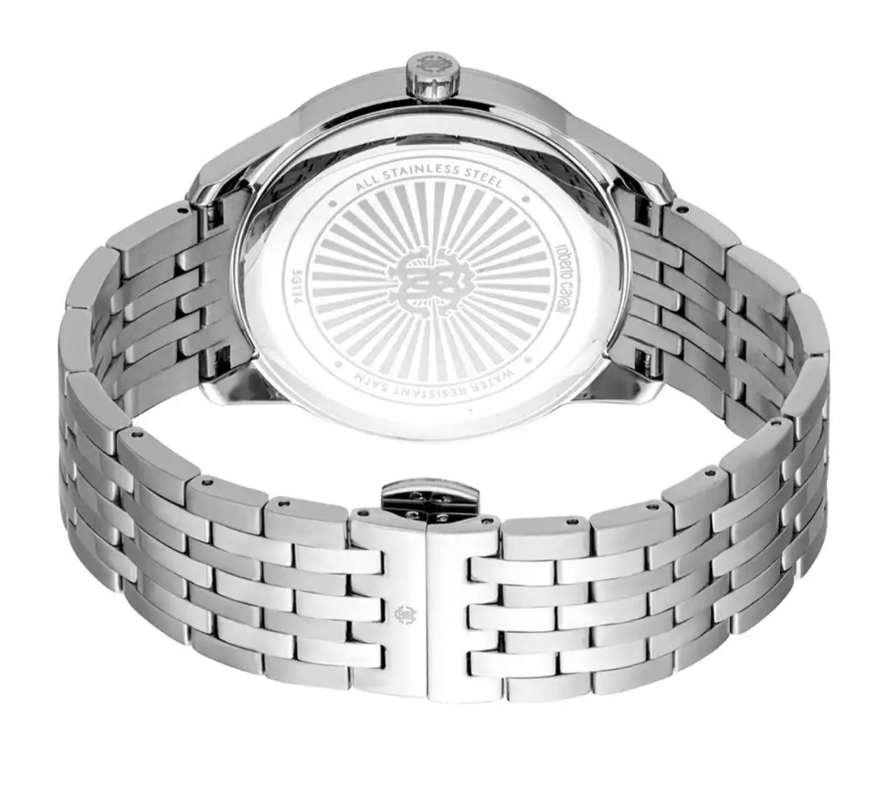 Silver Stainless Steel Blue Dial Watch