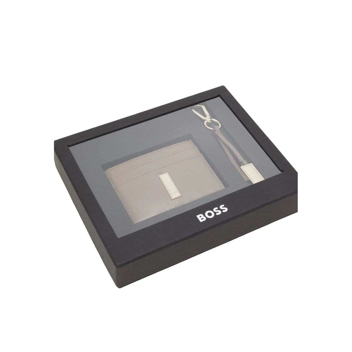 Minimalist Card Holder & Keychain Set – Brown