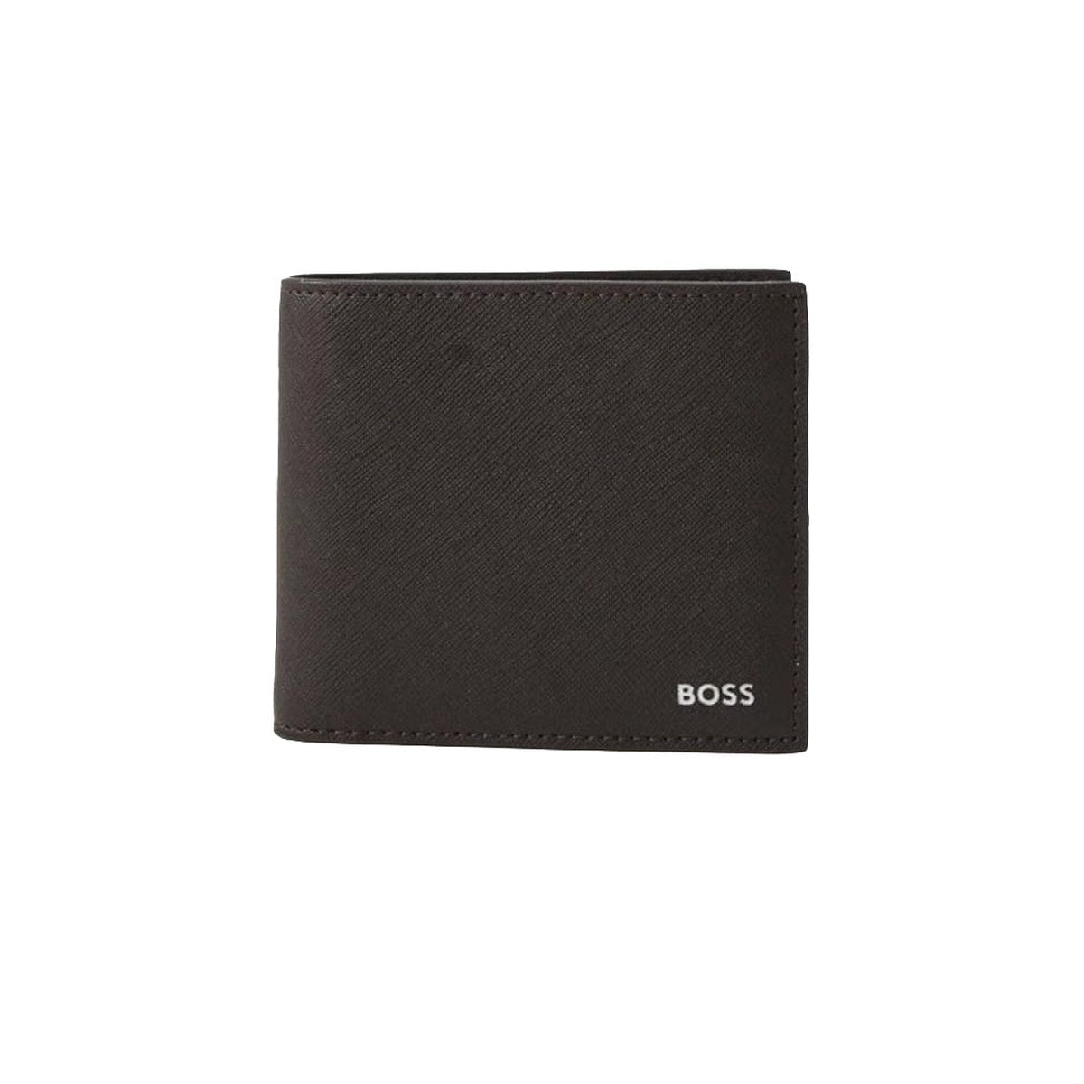Saffiano Leather Bifold Wallet – Dark Brown