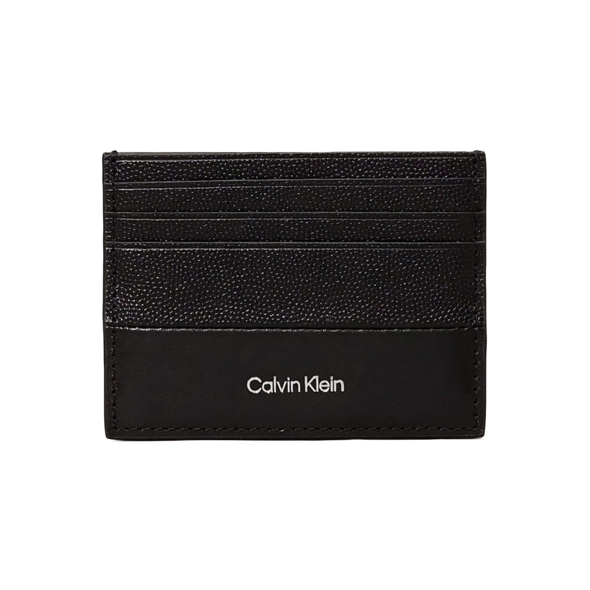 Pebbled Leather Card Holder – Black