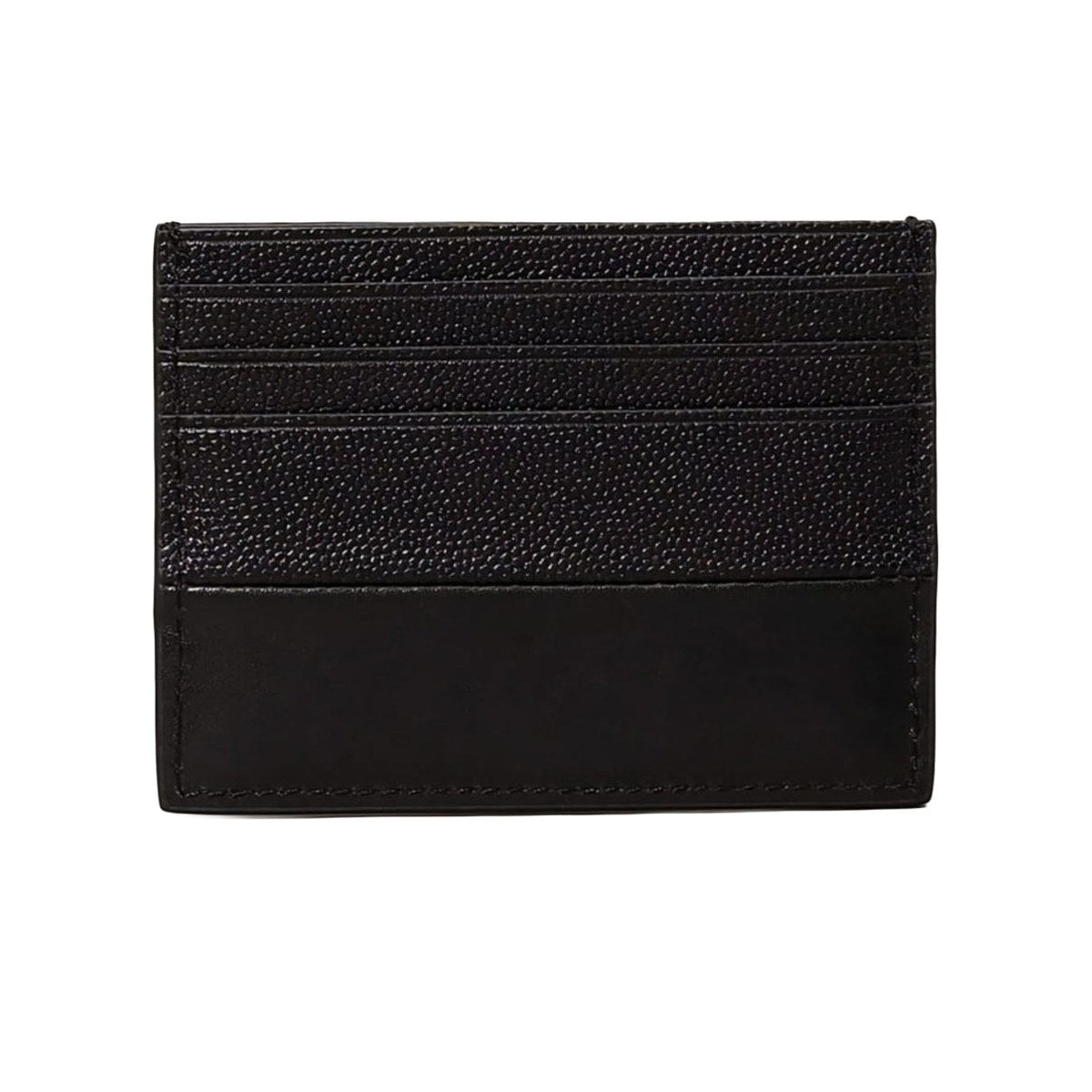 Pebbled Leather Card Holder – Black