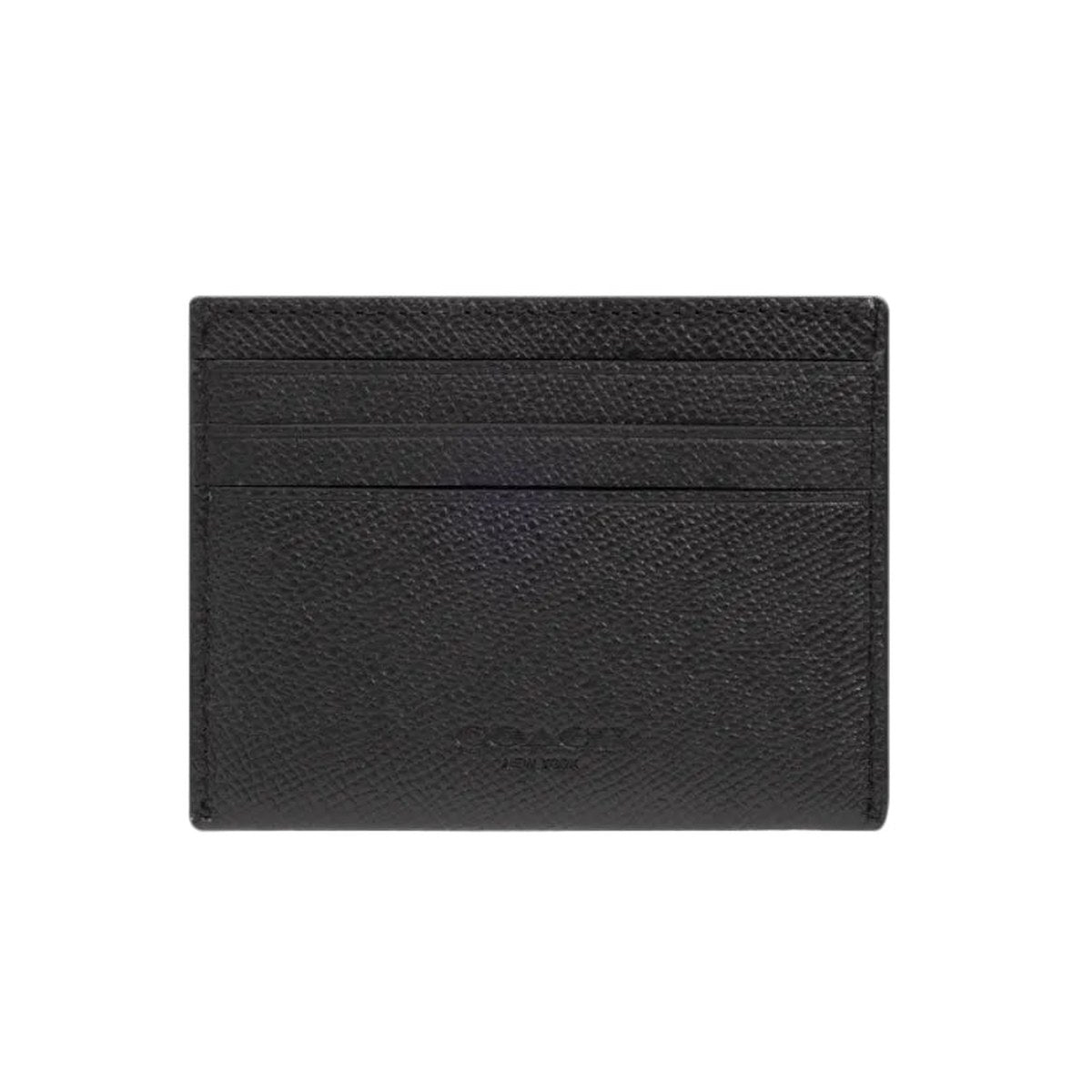 Pebbled Leather Card Holder – Black