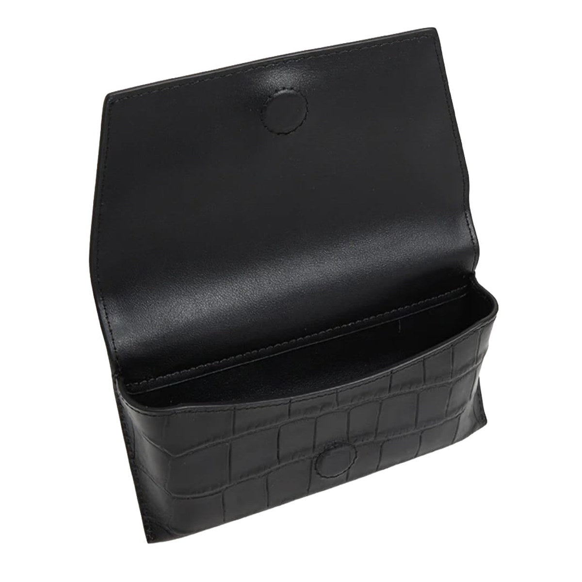 Croc-Embossed Glasses Case – Black