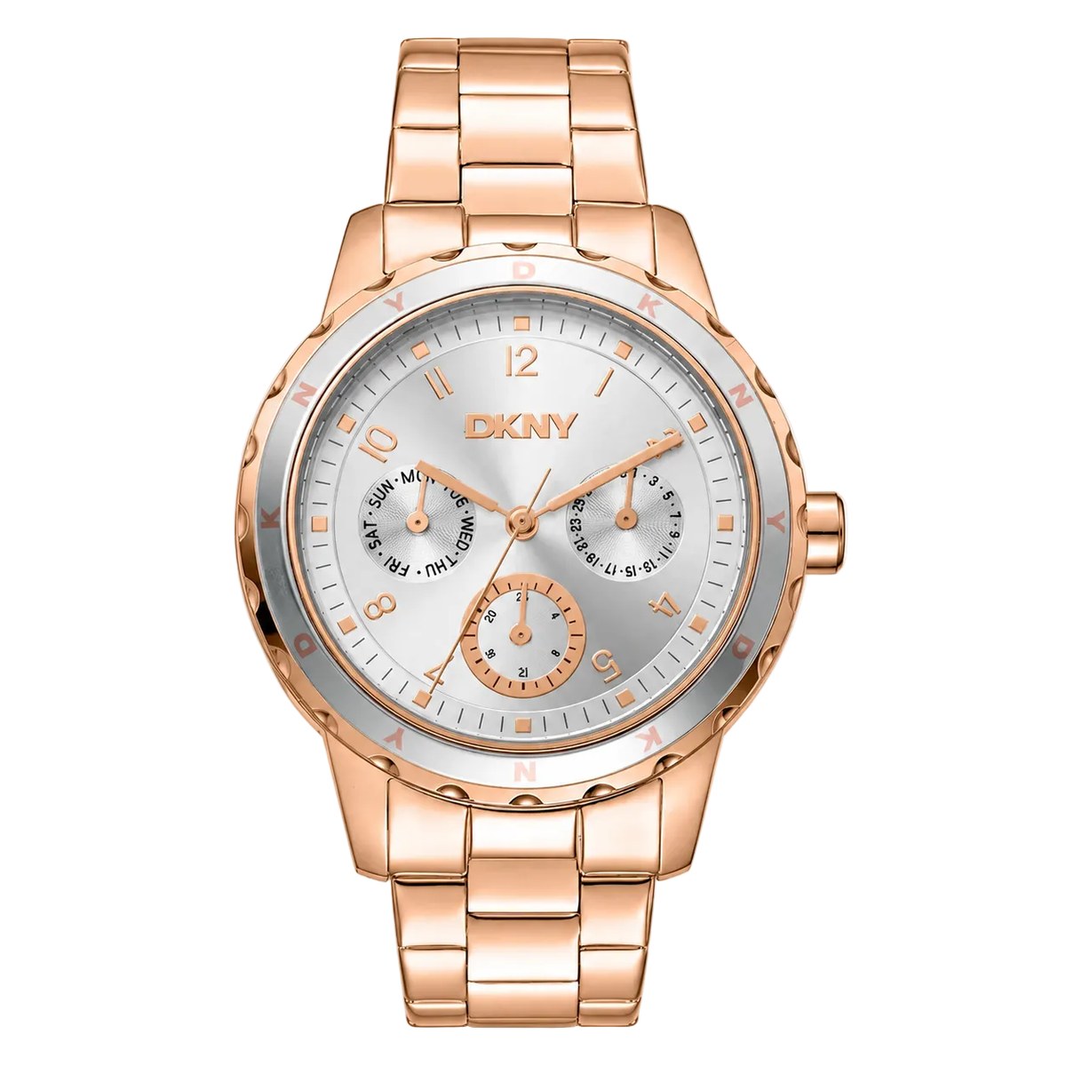 Multi-Function Watch - Rose Gold with silver