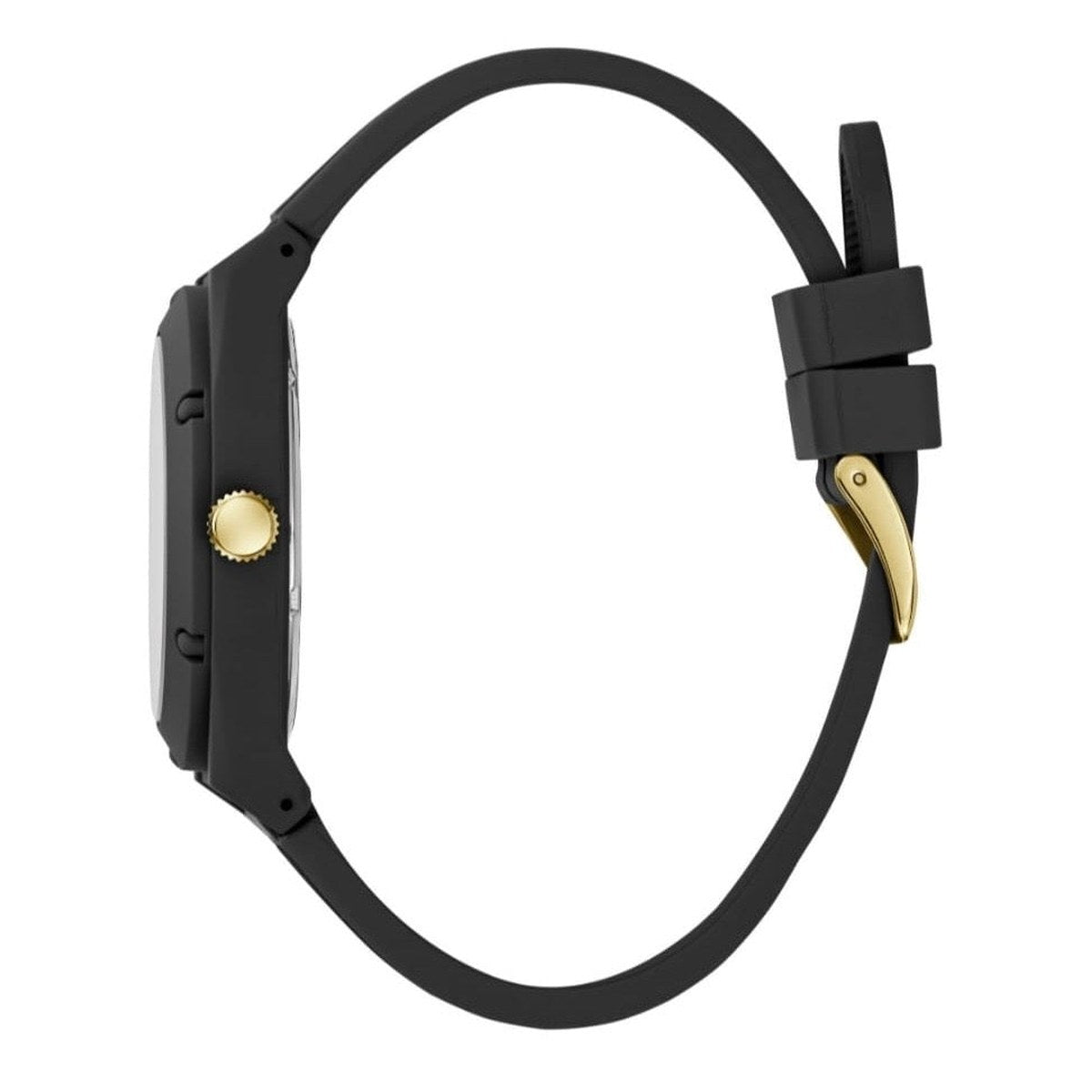 Black Silicone Casual Watch