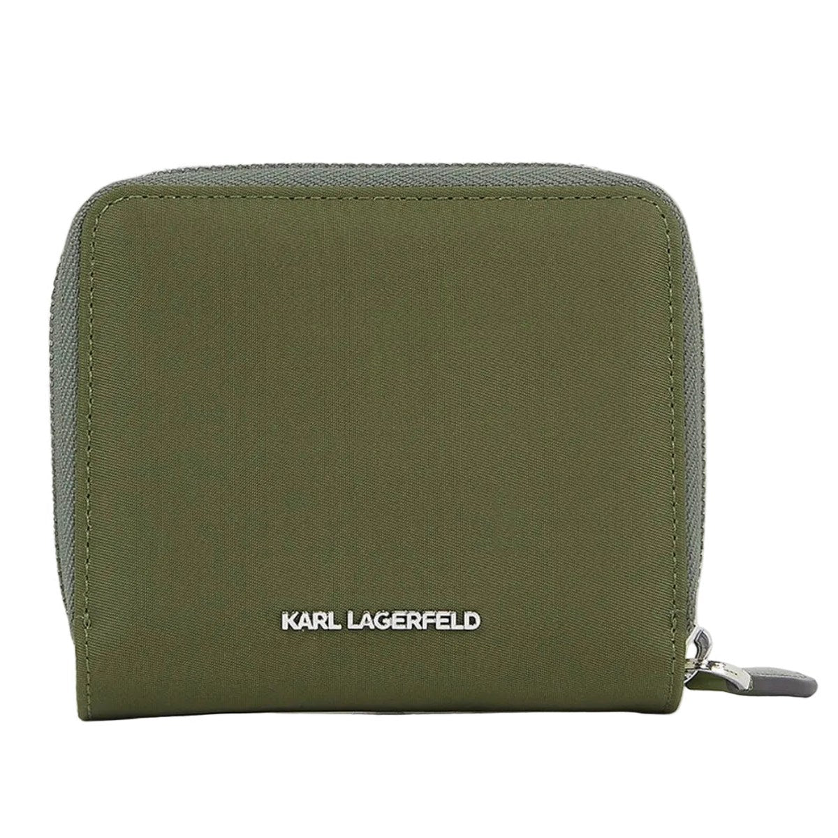 Ikonik Zip Around Compact Wallet - Olive Green