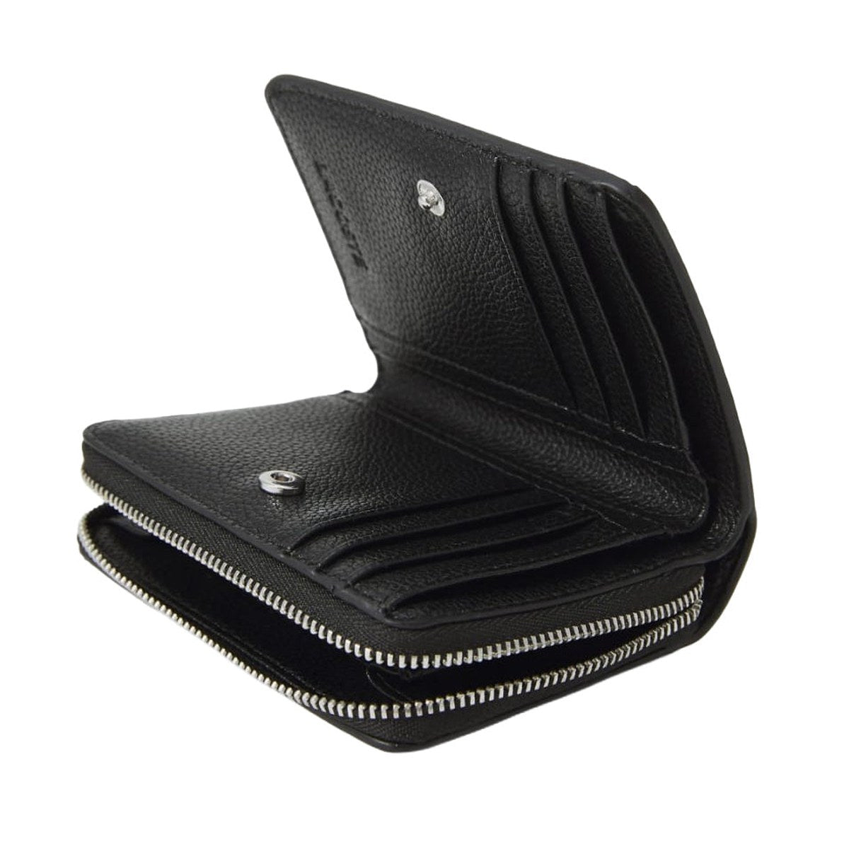 Compact Zip Wallet – Black