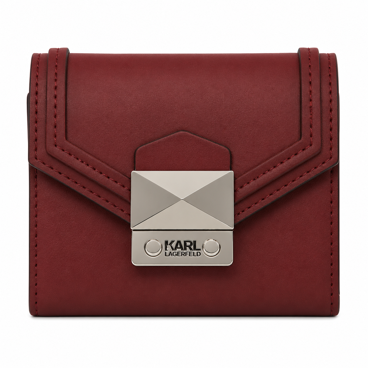 k/klassik contrast compact wallet - Burgundy