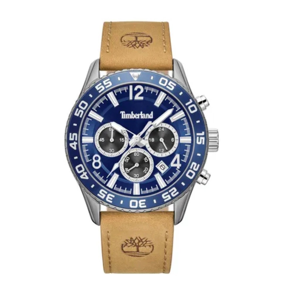 Ashmont Chronograph Watch – Blue Dial / Tan Leather Strap