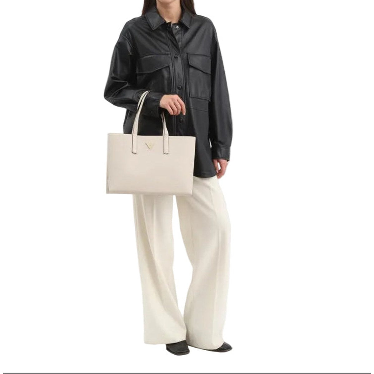 Monroe Classic Tote - Black & Beige
