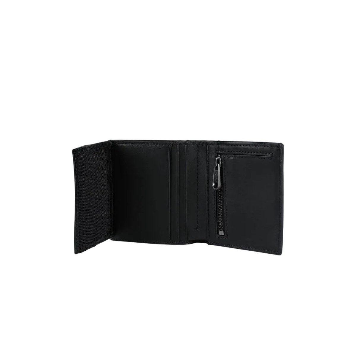 Metal Bar Trifold Wallet - Black