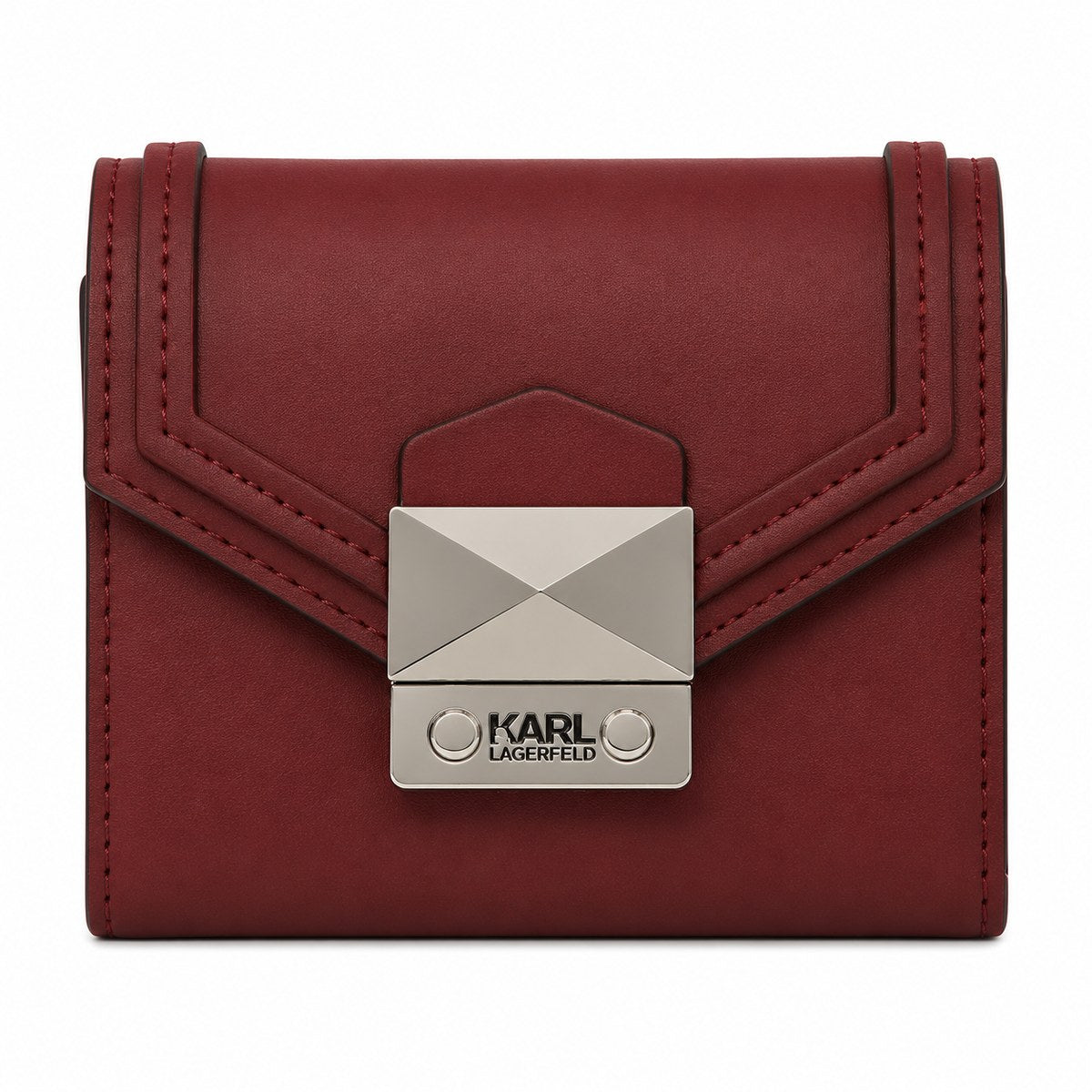 k/klassik contrast compact wallet - Burgundy