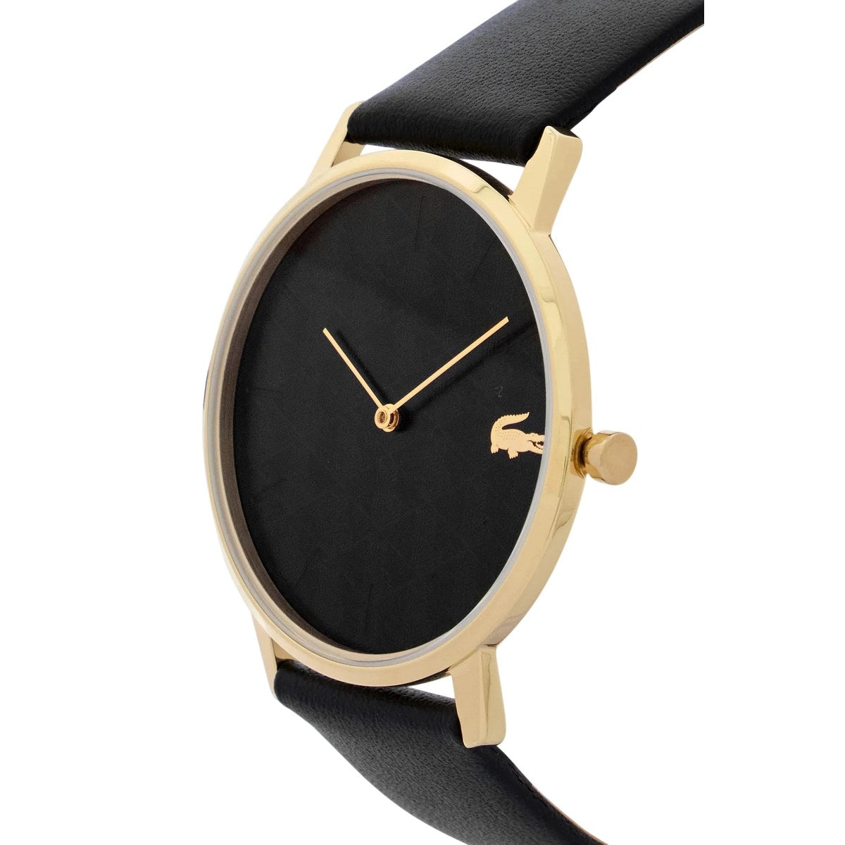 Moon Black Leather Watch
