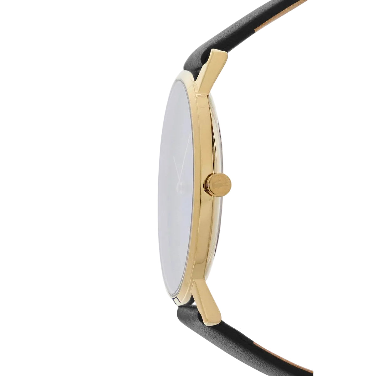 Moon Black Leather Watch