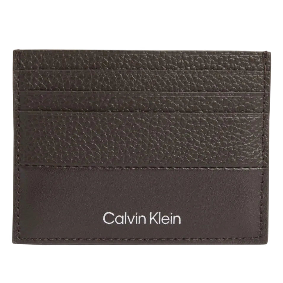 Pebbled Card Holder – Brown