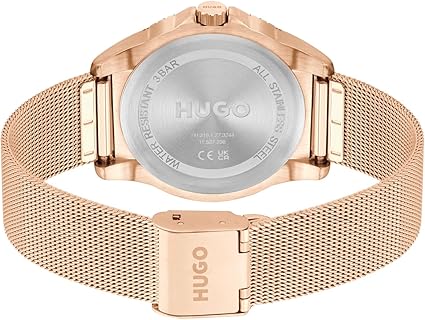 Rose Gold Mesh Multi-Function Watch White Dial