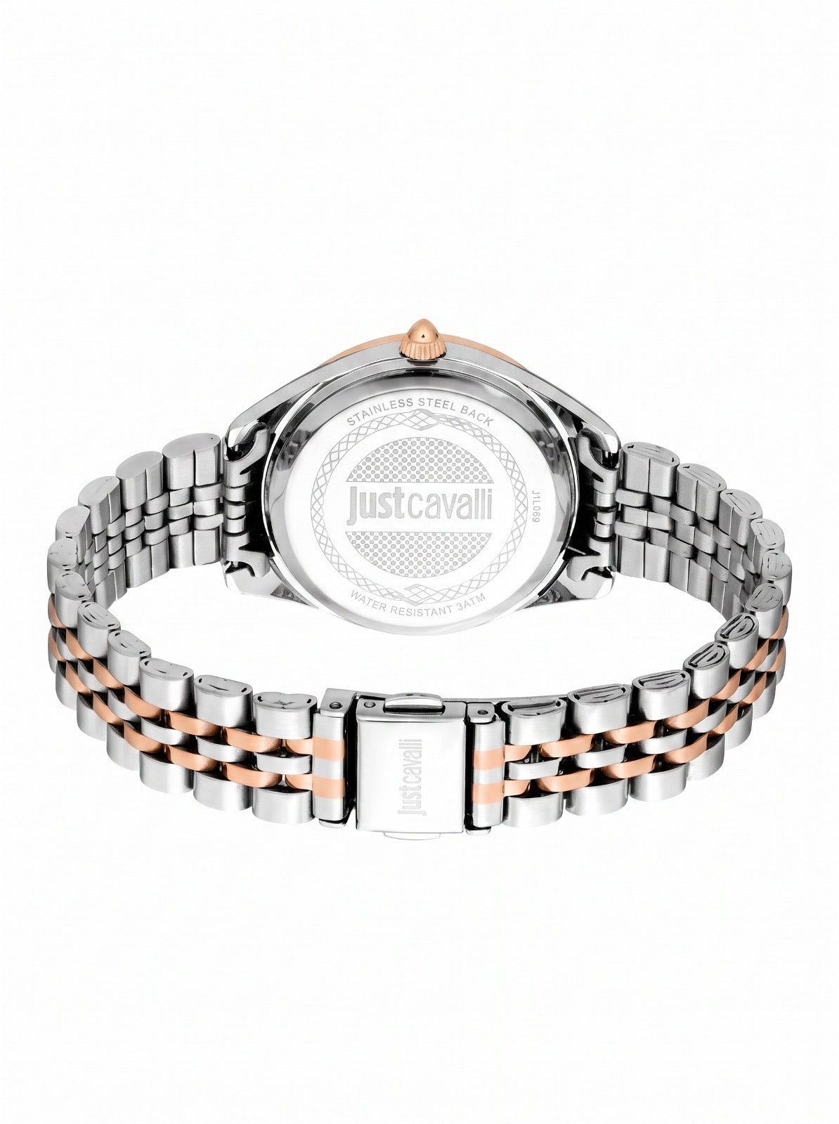 Two-Tone Crystal Dial Watch – Rose Gold & Silver