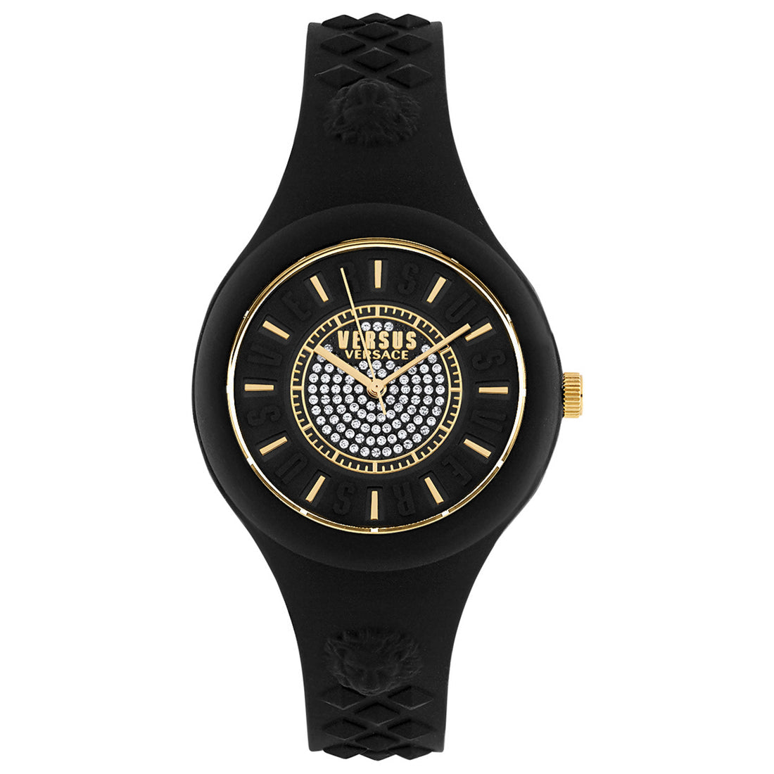 Crystal Dial Watch – Black & Gold