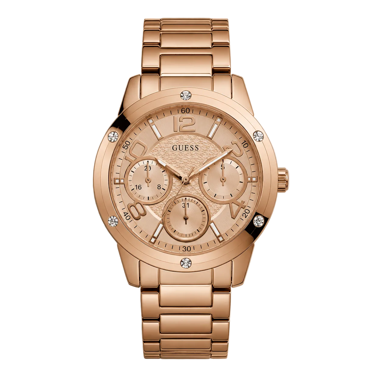 Rose Gold Crystal Multifunction Watch