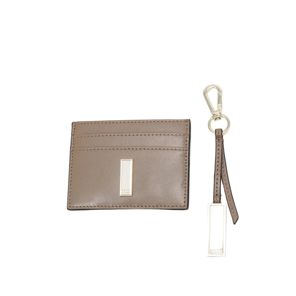 Minimalist Card Holder & Keychain Set – Brown