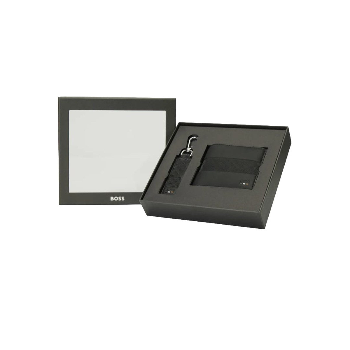 Leather Wallet & Keyring Gift Set – Black