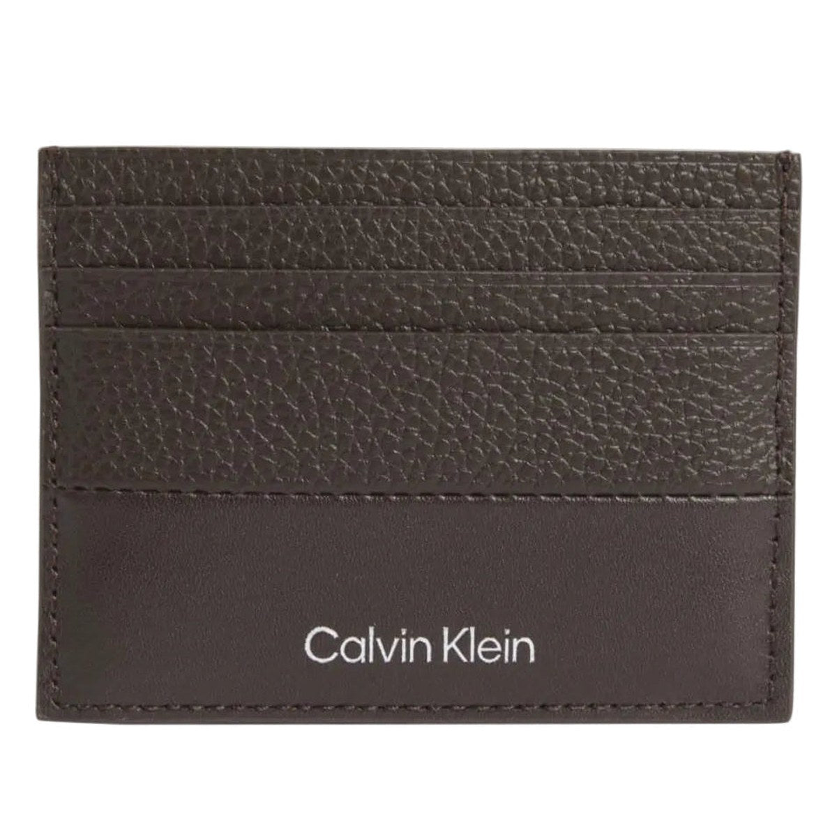 Pebbled Card Holder – Brown