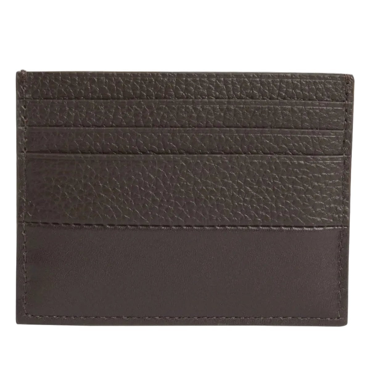 Pebbled Card Holder – Brown