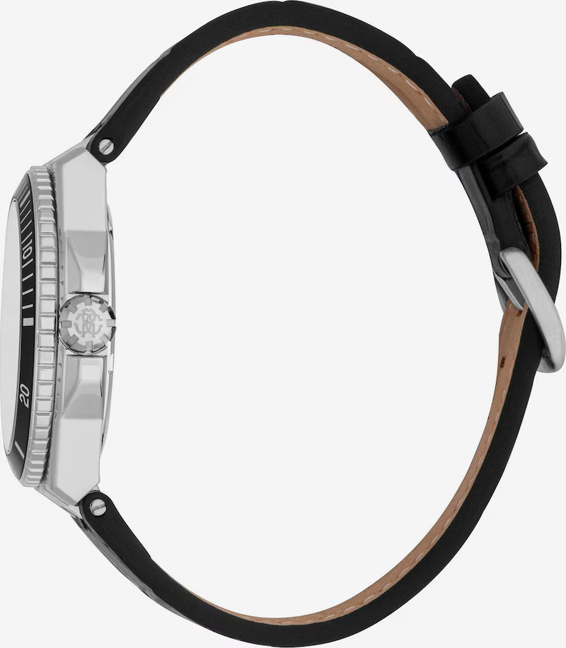 Leather Sport Diver Watch - Black