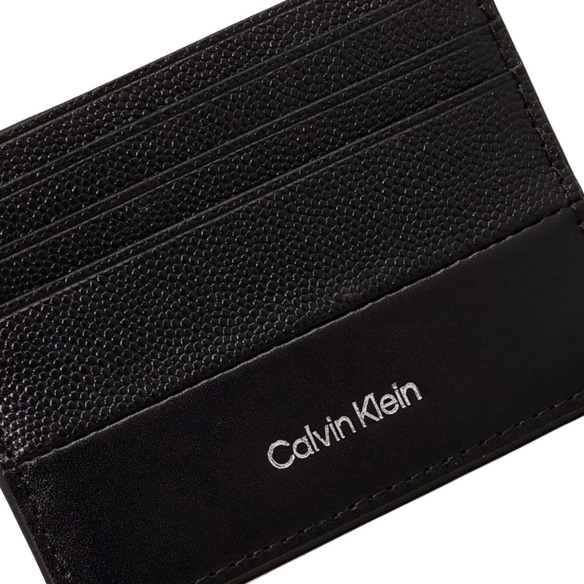 Pebbled Leather Card Holder – Black