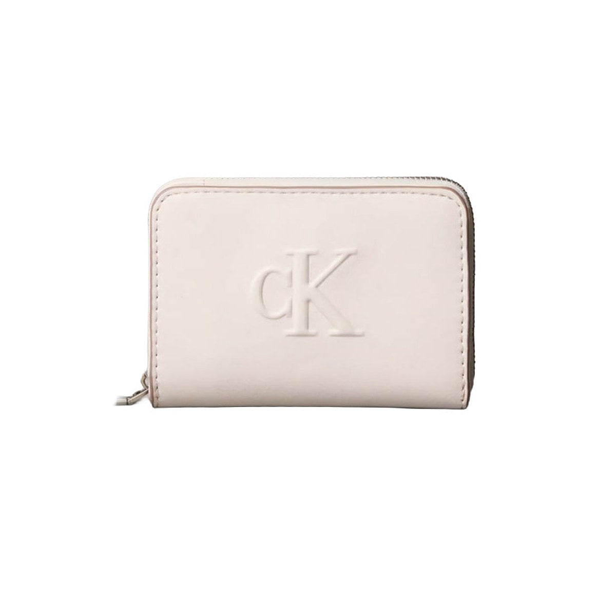 Monogram Zip Around Wallet – White