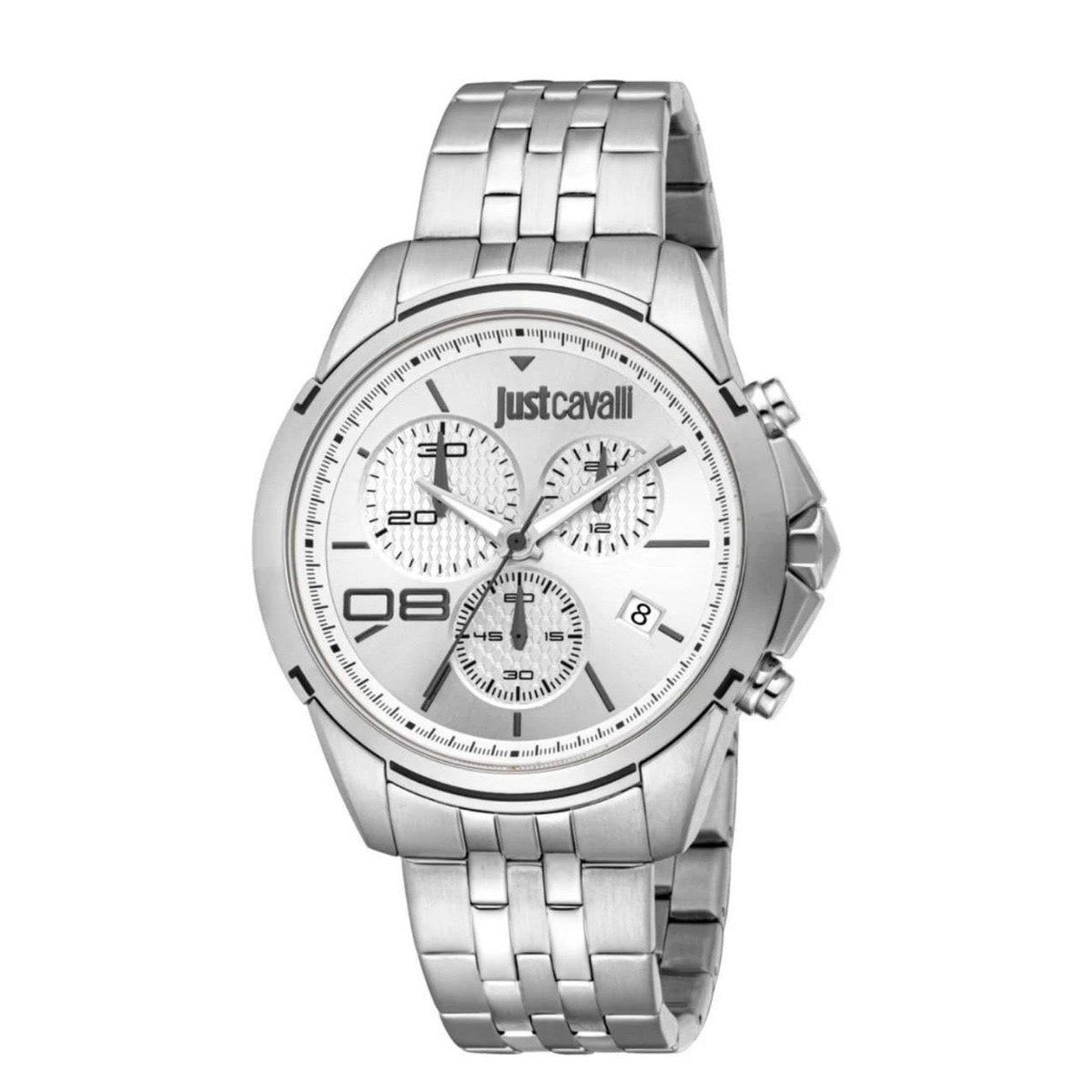 Chronograph Stainless Steel Watch – Silver/White