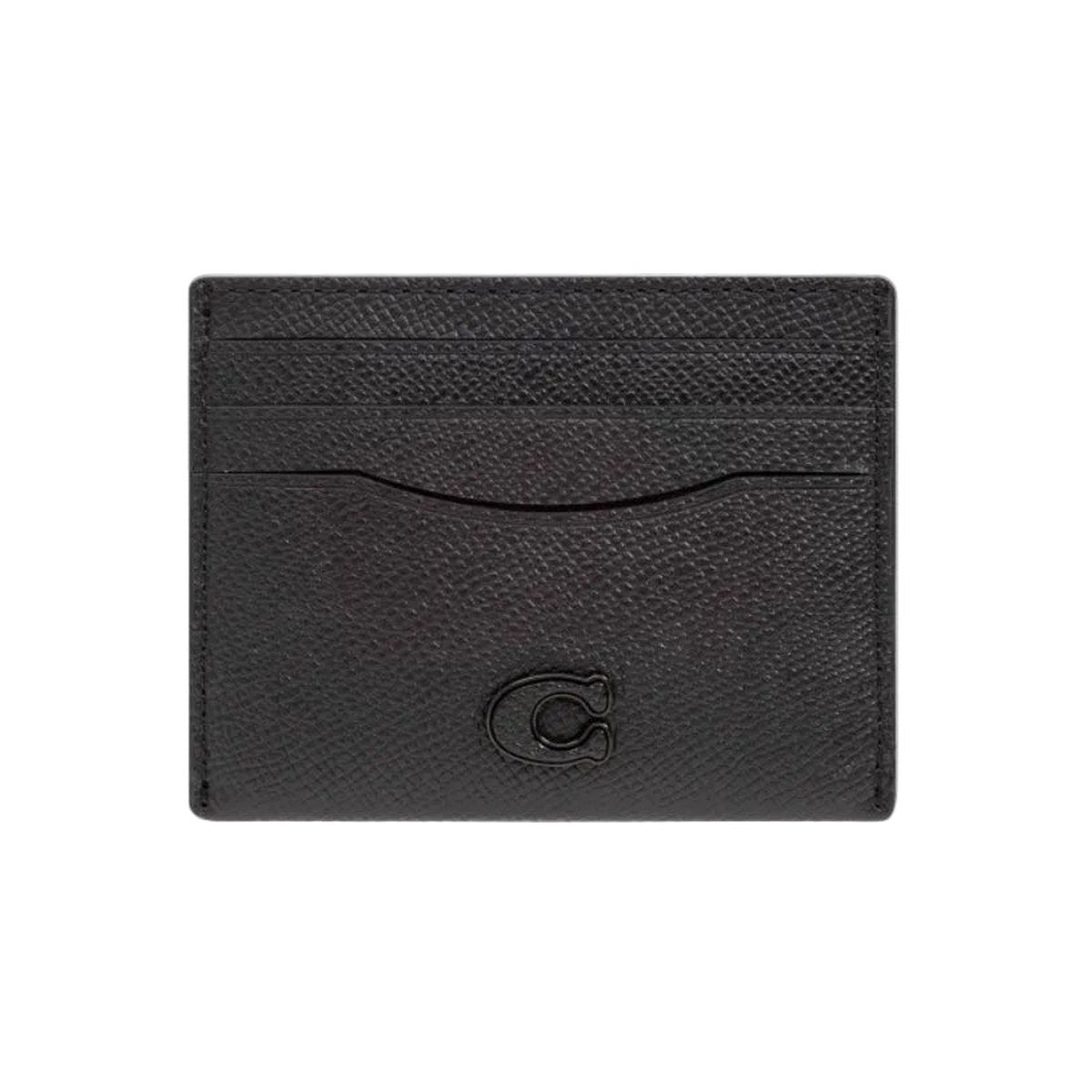 Pebbled Leather Card Holder – Black