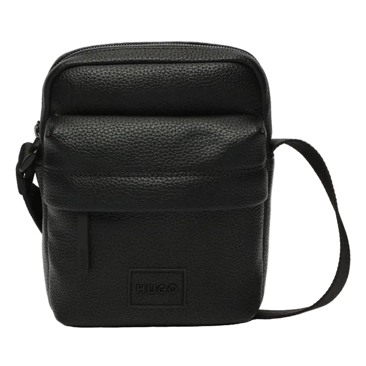 Quilted Front Crossbody Bag – Black