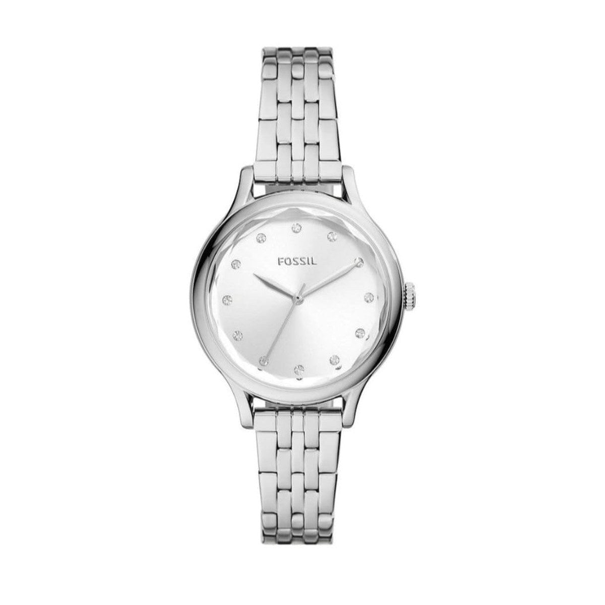 Carlie Crystal Silver Bracelet Watch