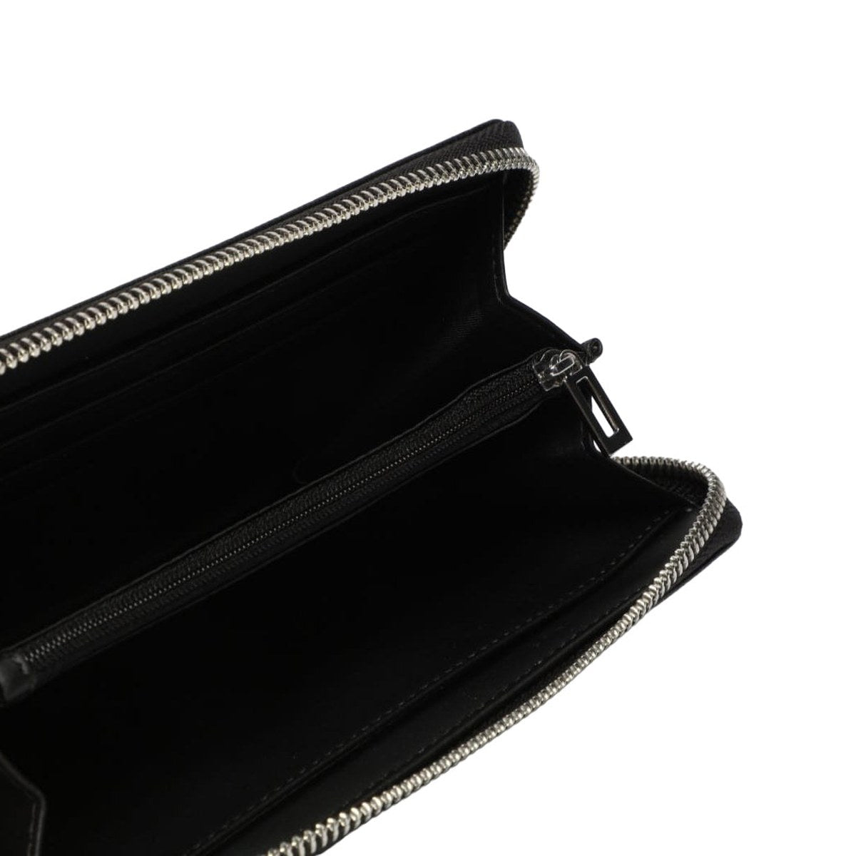Embossed Logo Zip Around Wallet – Black