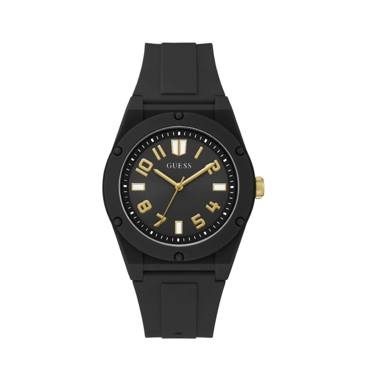 Black Silicone Casual Watch