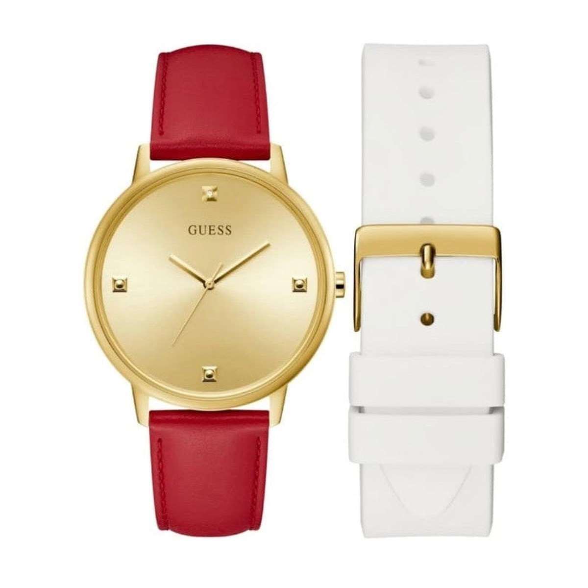 Luna Gold Case Red Strap Watch