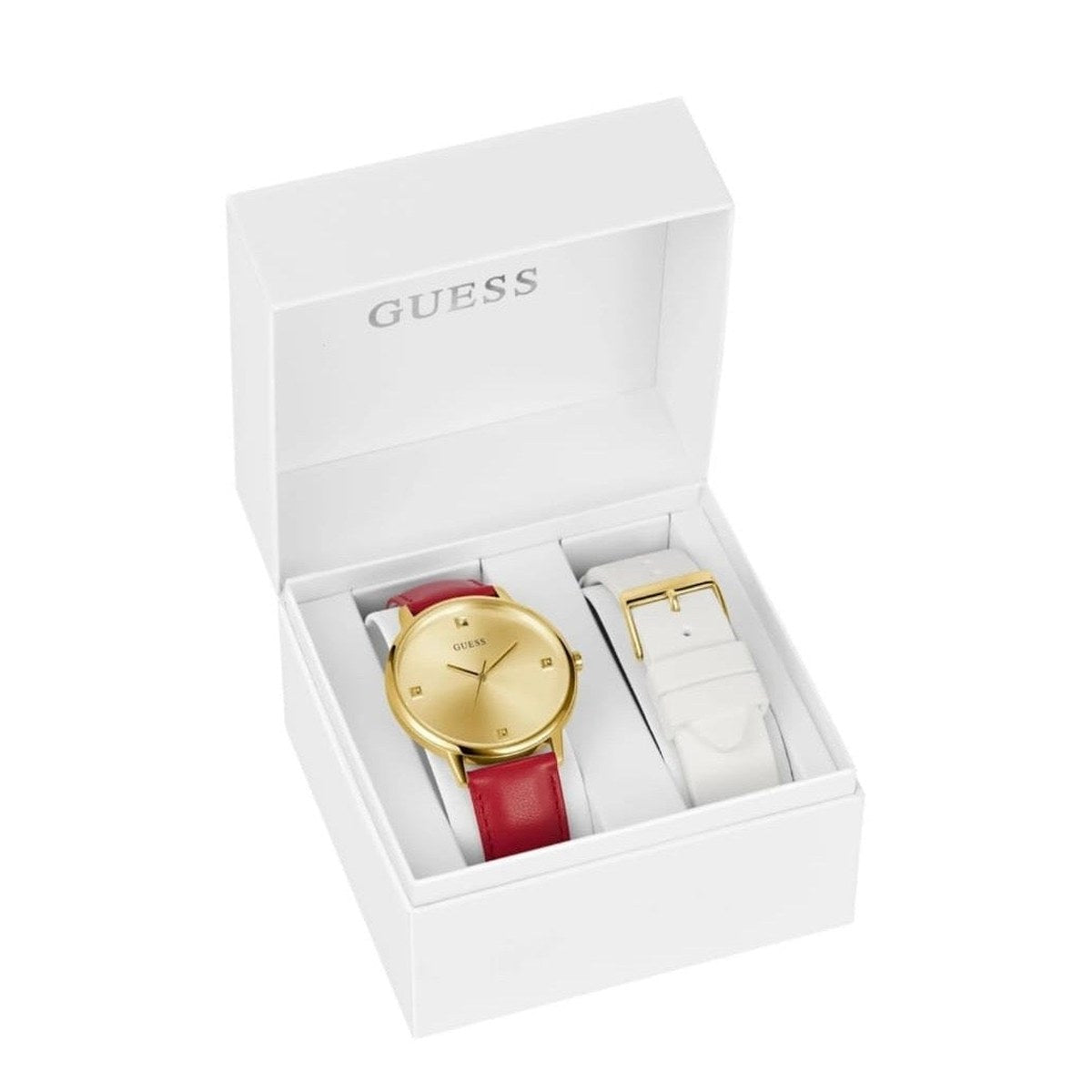 Luna Gold Case Red Strap Watch