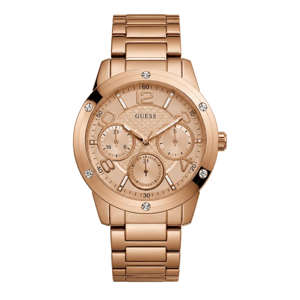 Rose Gold Crystal Multifunction Watch