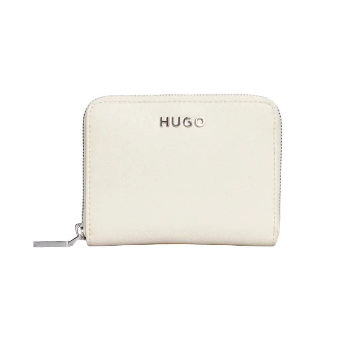 Compact Zip-Around Wallet - White