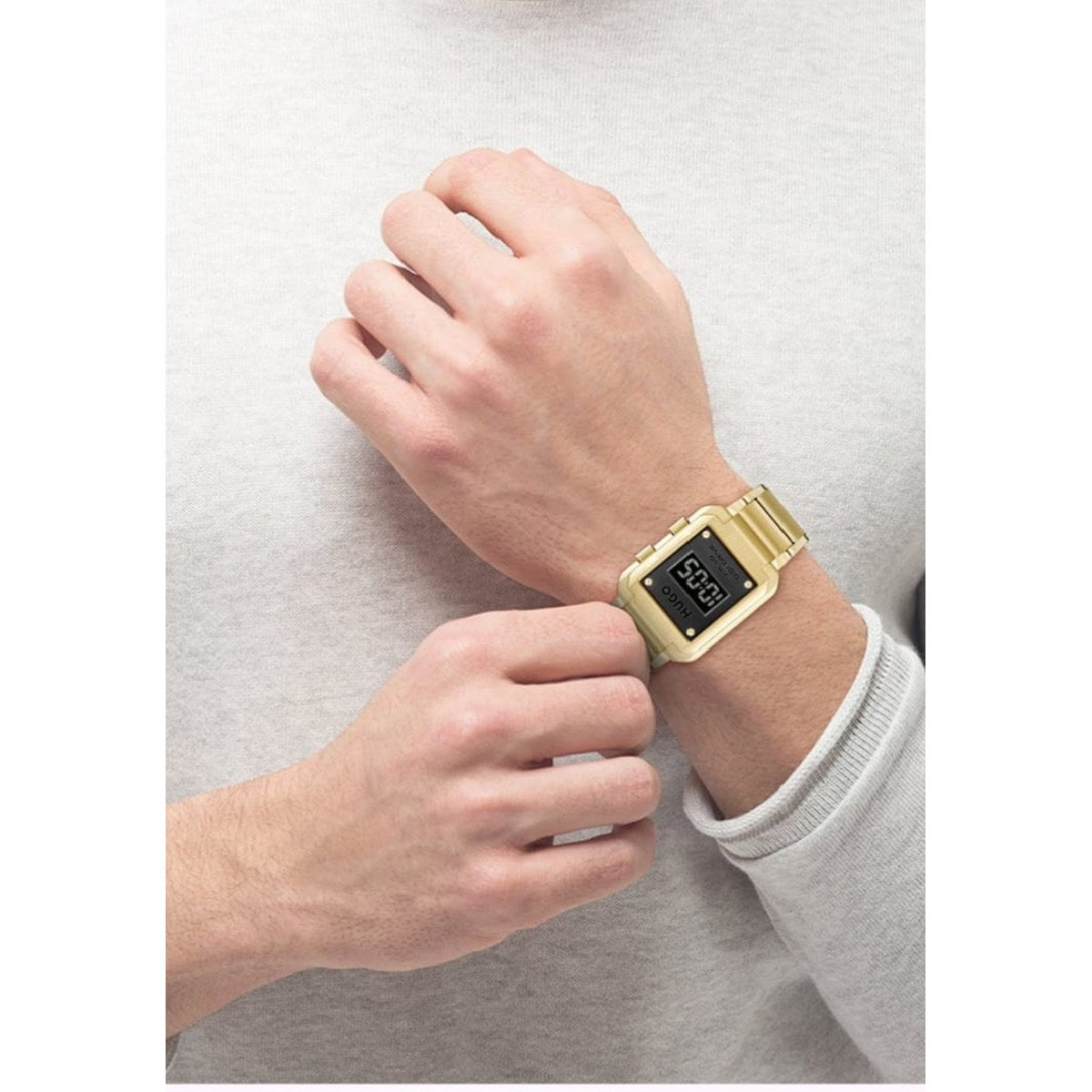 Gold-Tone Digital Bracelet Watch
