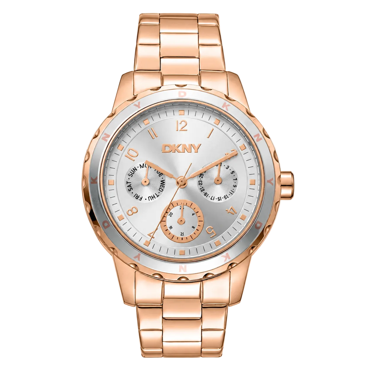 Multi-Function Watch - Rose Gold with silver