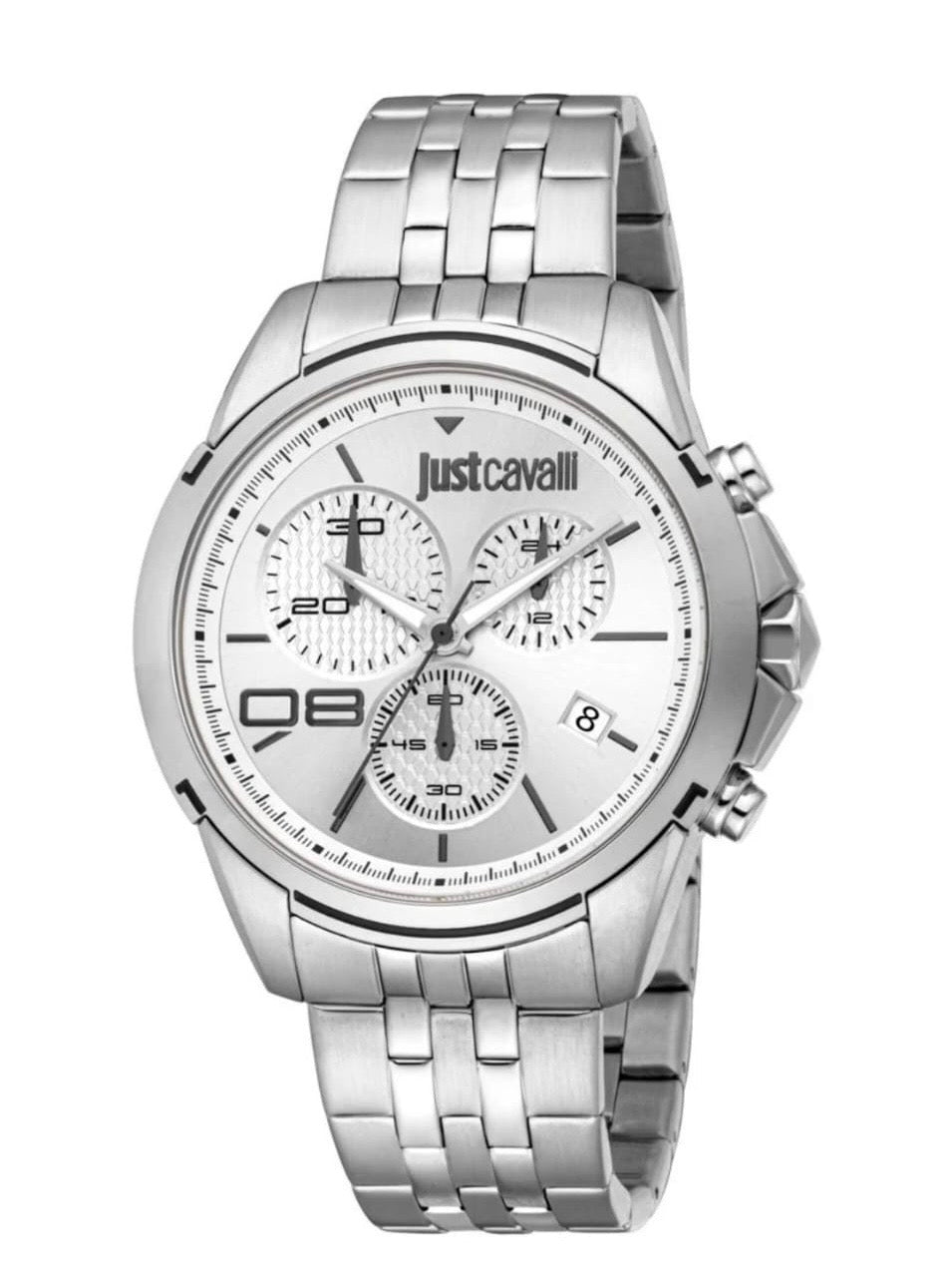 Chronograph Stainless Steel Watch – Silver/White