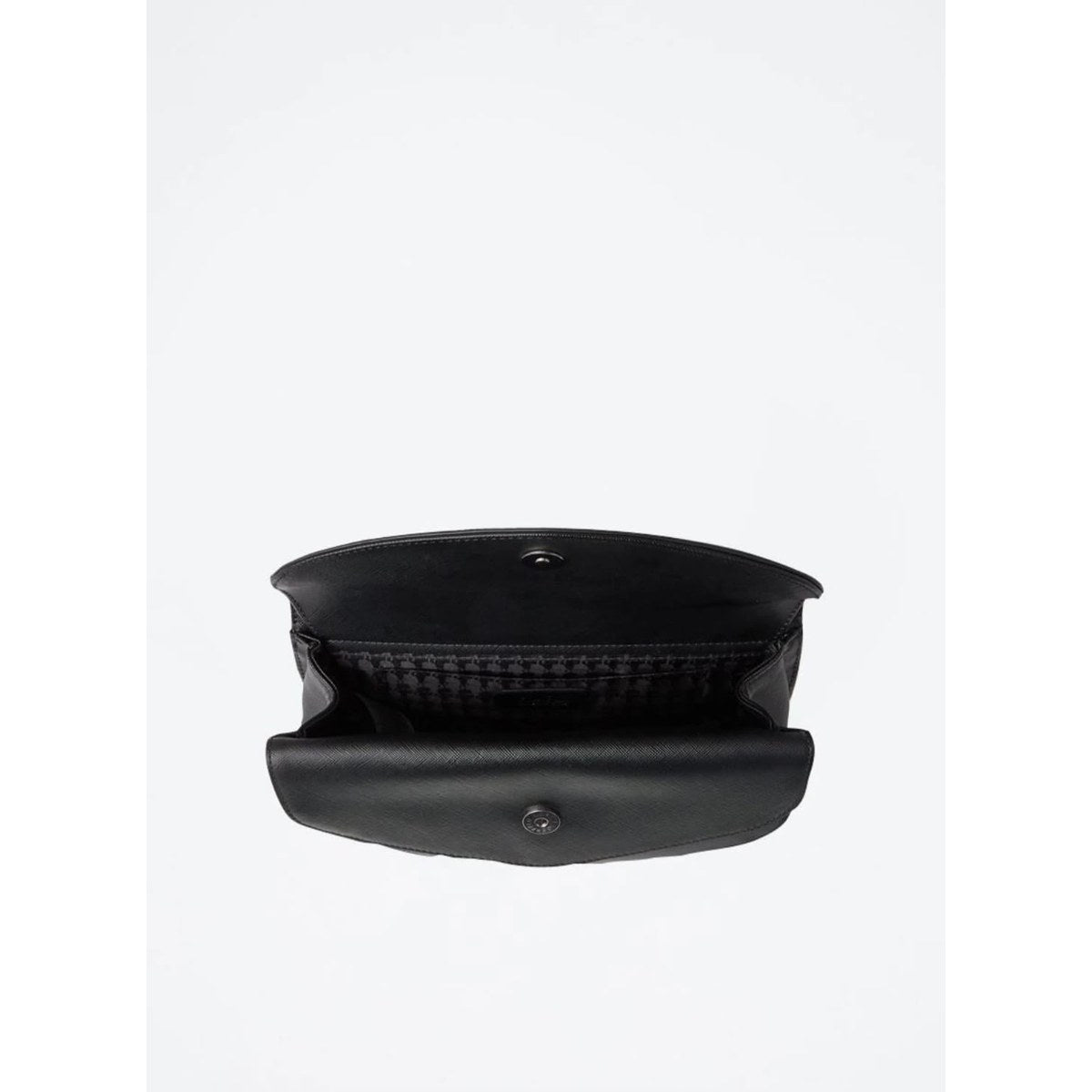 Layered Flap Shoulder Bag - Black